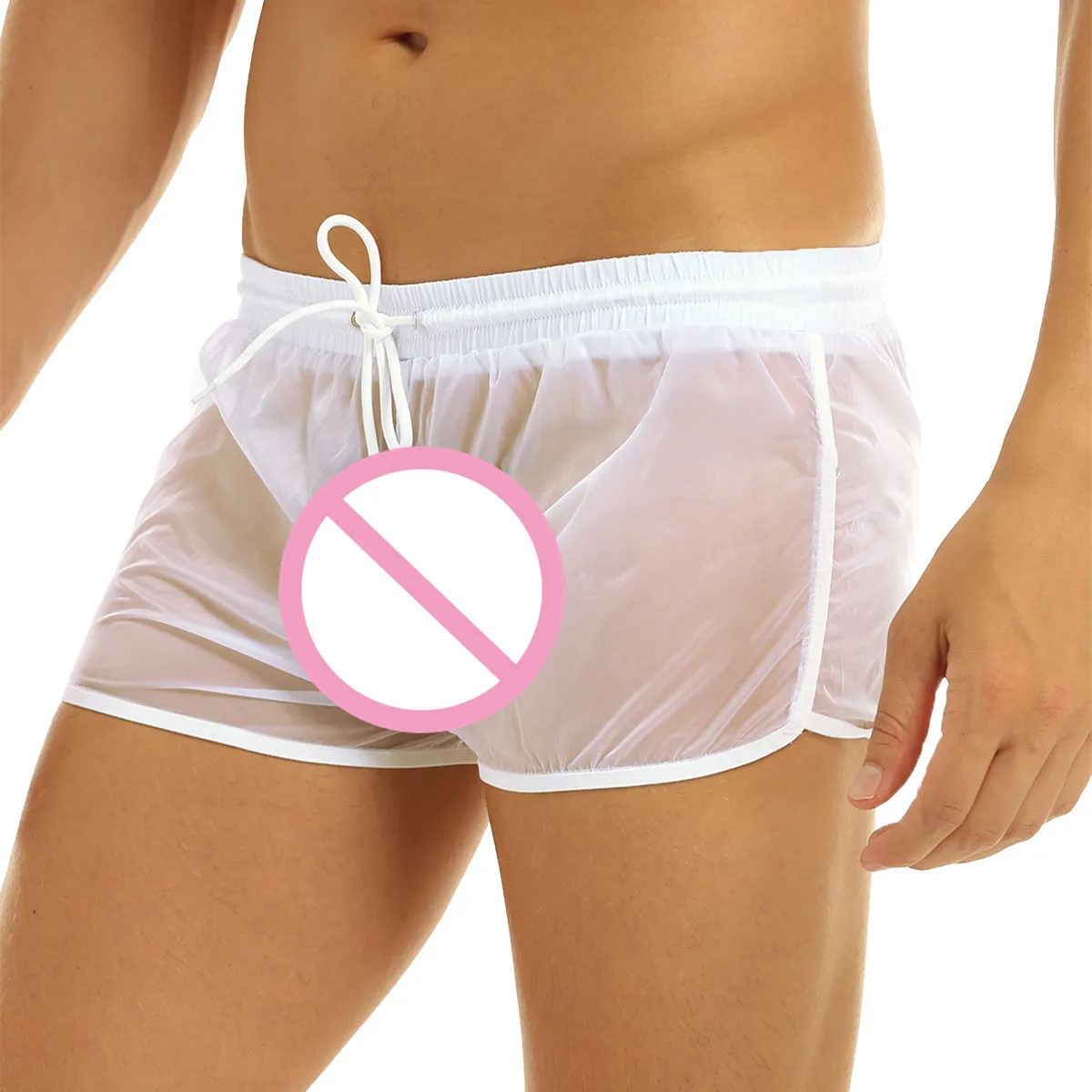 

Mens Soft Lightweight Elastic Waistband Drawstring Boxer Shorts Panties Casual Swimming Wear Shorts