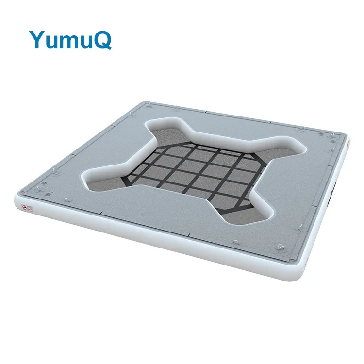 תוספת גדולה 134 מתנפח "x 134" x 8 "בריכת צף עם 6 מחזיקי משקה לחוף, אגם, מסיבה