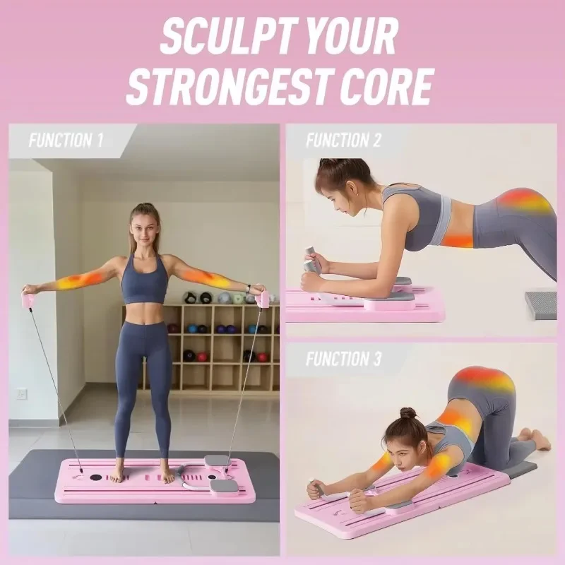 Multi-Functional Foldable Pilates Board Non-Slip Surface Portable Home Gym Equipment for Core Training