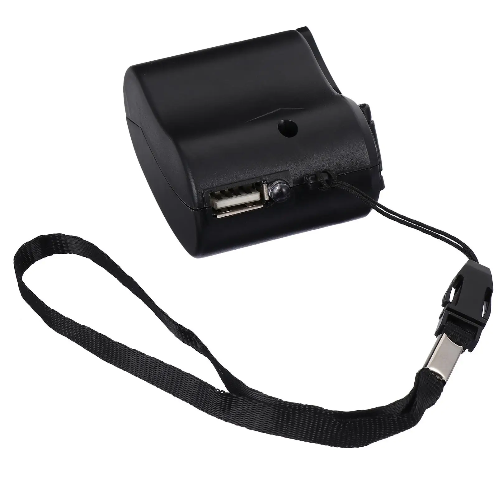 สีดําน้ําหนักเบามือหมุนฉุกเฉิน Power Bank อินเทอร์เฟซ USB แบบพกพากลางแจ้งเครื่องกําเนิดไฟฟ้า Camping Hiking Picnic 1