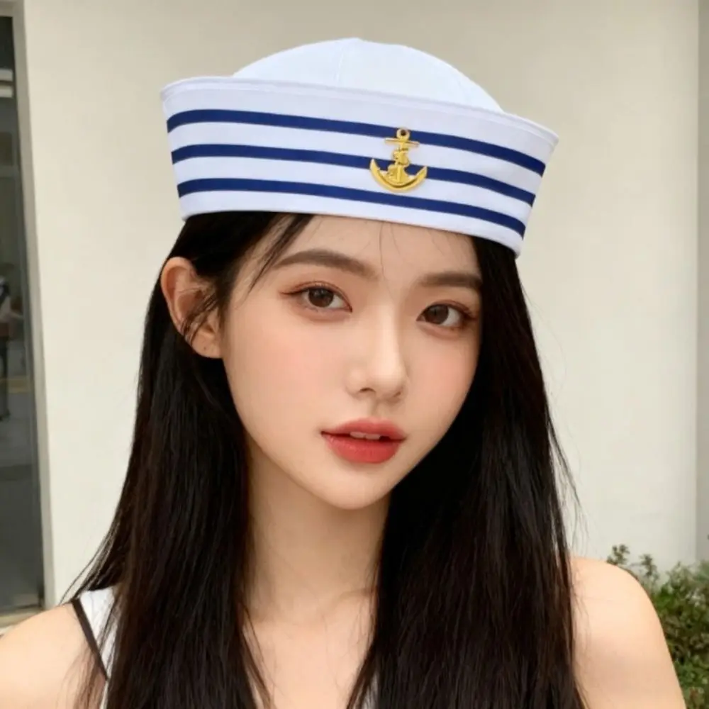 Boat Costume Yacht Captain Hat Navy Blue Comfortable Sailor Ship Cap Halloween Dressing Up Scarf Sailor Hat Party Hat