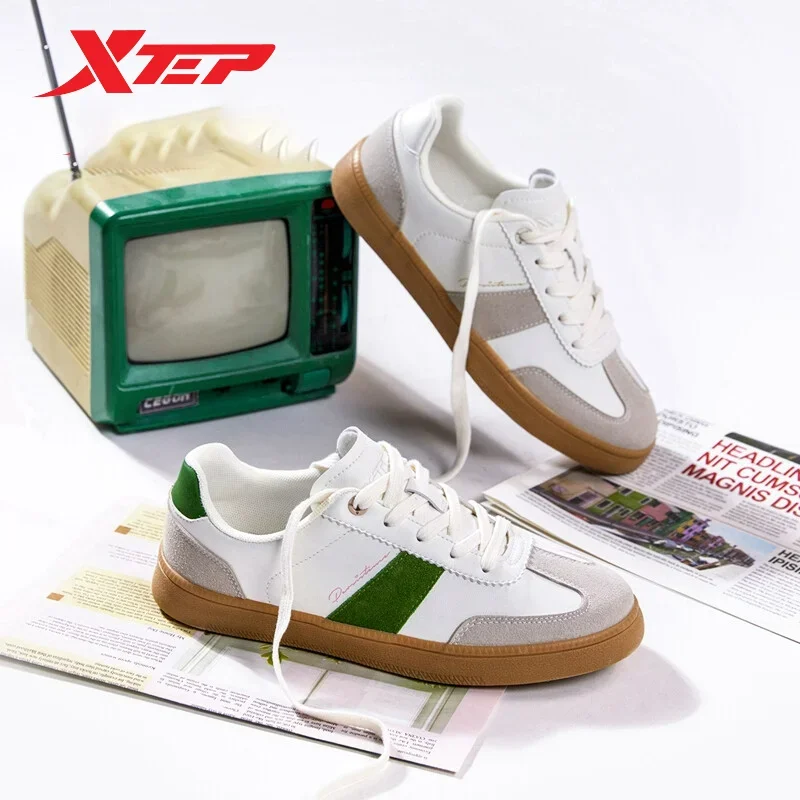 Xtep Women Skateboarding Shoes Retro Wear-Resistant Sport Shoes Cushioning Lightweight Female Sneakers 877218310025 sports board shoes