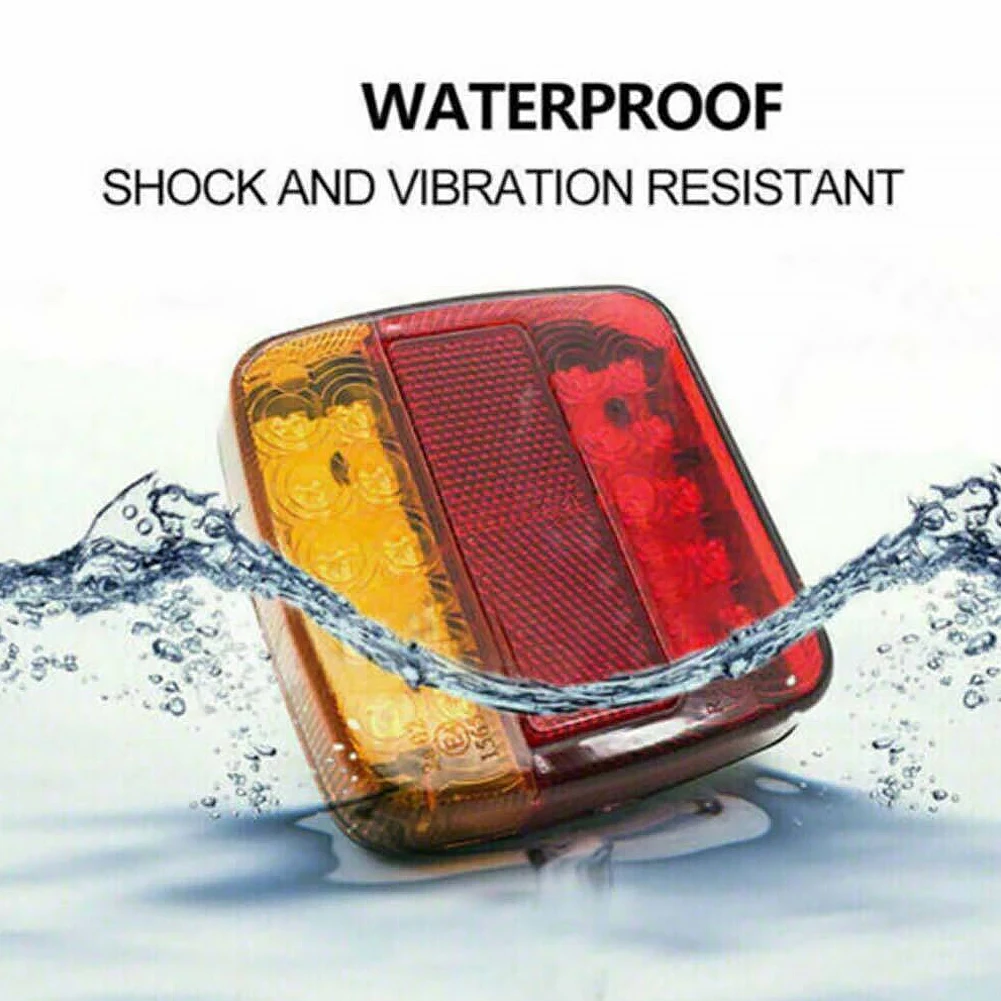 2Pcs Trailer Tail Lights Super Bright 12V Taillight Turn Signal Indicator Rear Reverse Brake Stop Lamp for Truck Caravan