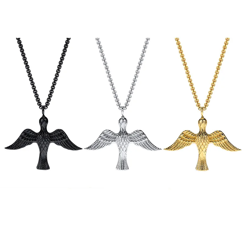 

Punk Rock Stainless Steel Angel Cross Can Open Urn Pendants Necklace for Men Fashion Jewelry Gold Black Silver Color
