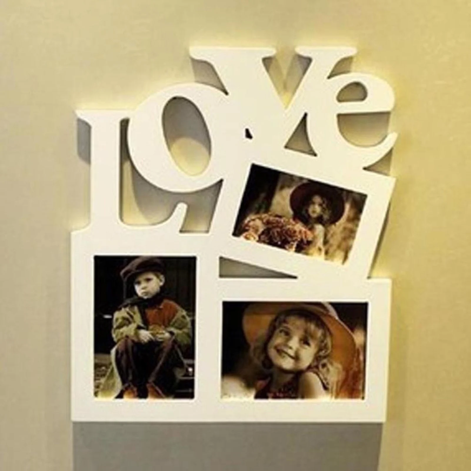 Hollow Love Wooden Family Photo Pictures, Hot Creative DIY