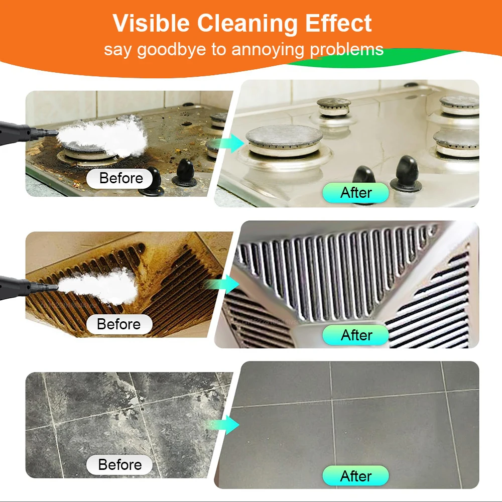 Steam Cleaner High Pressure Steam Cleaner 1500W Handheld High Temperature Steam Cleaner for Home Kitchen Hood Car Steam Cleaning 4