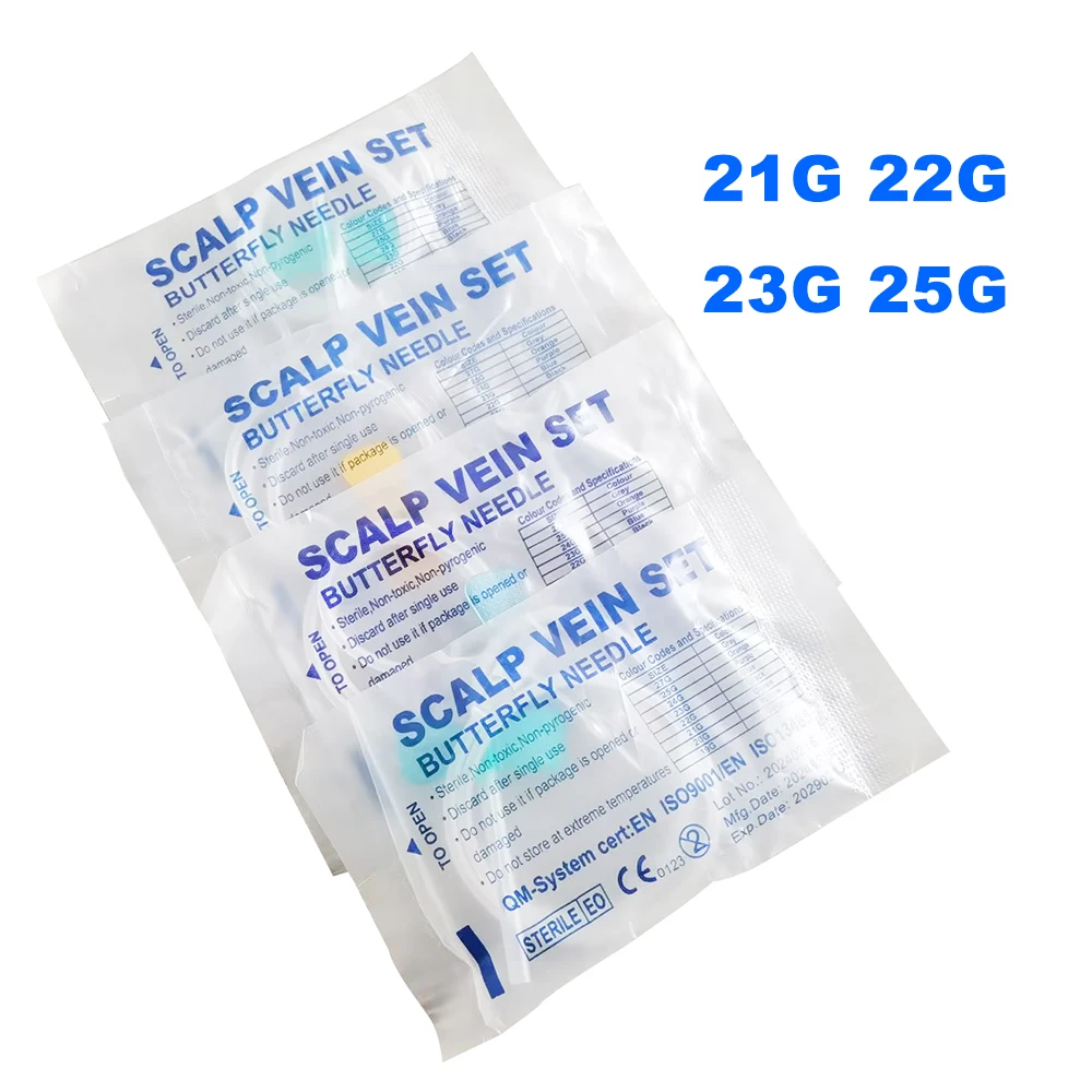 Disposable Infusion Needle 10 Pcs Disposable Butterfly Blood Collection Needle double wing type Blood Collection Needle Pet Care Room Cat Dogs Animal