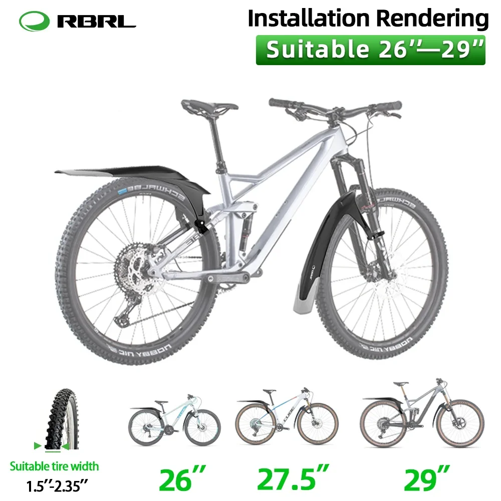RBRL Mudguard MTB PP Soft Plastic Bicycle Fender Quick Release For 26 27.5 29 Inch Bicycle Wings Accessories for Mountain Bike bicycle fender