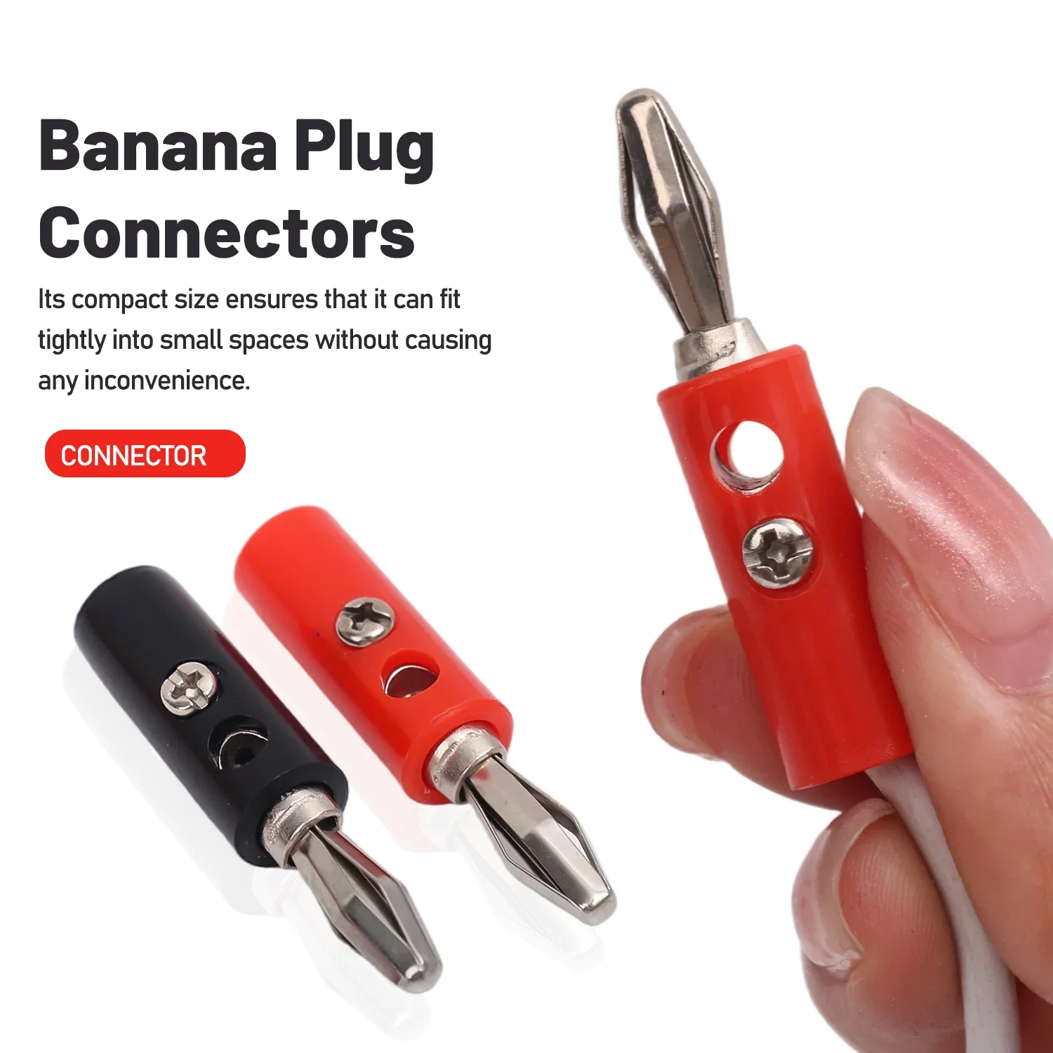 4mm Audio Jack Amplifier Adapter Banana Plugs Connectors for Speaker Wire 4mm Speaker Banana Plugs Open Screw Type Plug