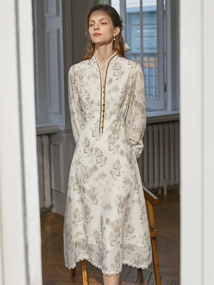 

2023 Summer New Dress Women's Small Design Sense Deer Print High end French Elegant Temperament Dress