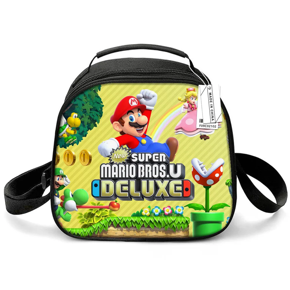 Super Mario Bros Printed Cartoon Game Lunch Box Bag For Office Work Picnic  Back To School Gifts