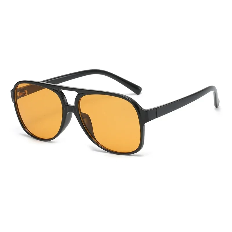 YAMEIZE Lunettes De Soleil Rétro Pilote - Unisexe, Double Pont, UV400, Style Années 70