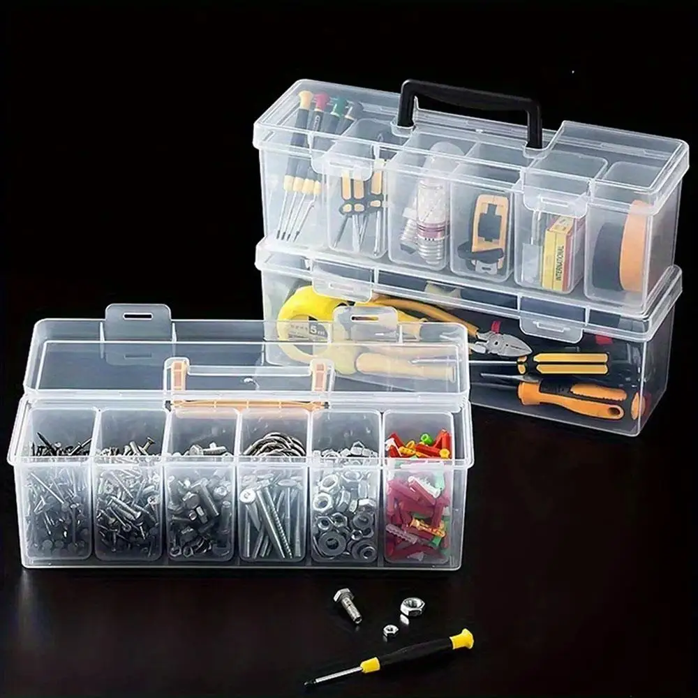 Tool Parts Storage Box Set Multi-Compartment Tool Organizer Multi Functional Small Accessory Sorting Case Toolbox With Handle - 4