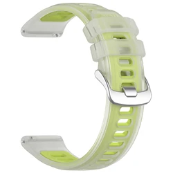 Silicone Strap in Jelly Colors - Universal Replacement Band, 20mm & 22mm - 20mm Vivoactive3 5 (Transparent Lemon)