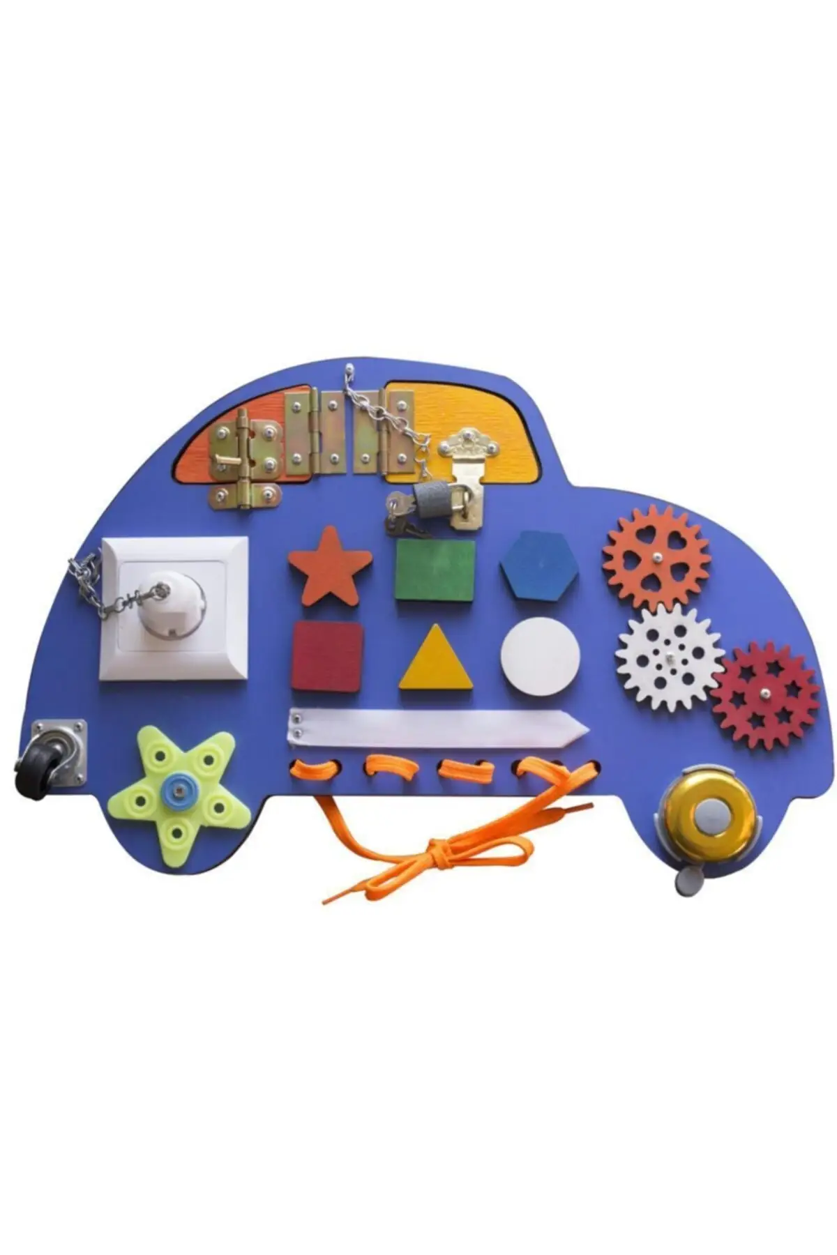 (1 pcs Blue) Car Modeled Activity And Training Board Busy Board