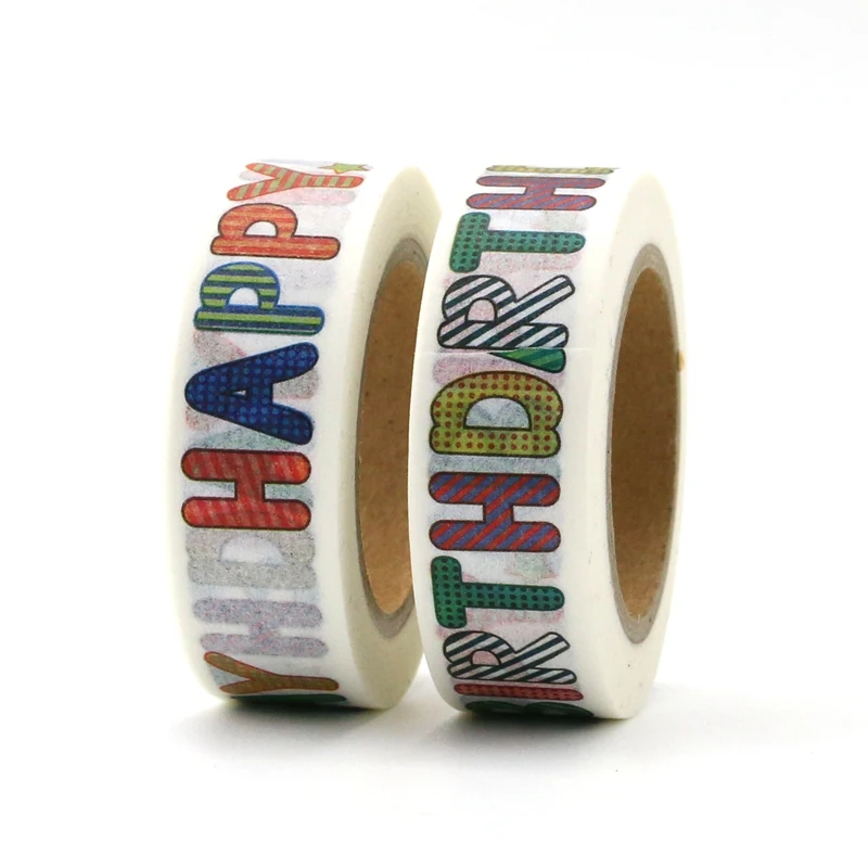 1PC. 10M Decor HAPPY BIRTHDAY Japanese Washi Tape Mask Paper DIY Scrapbooking Adhesive Sticky Tape Cute Journaling Stationery 4