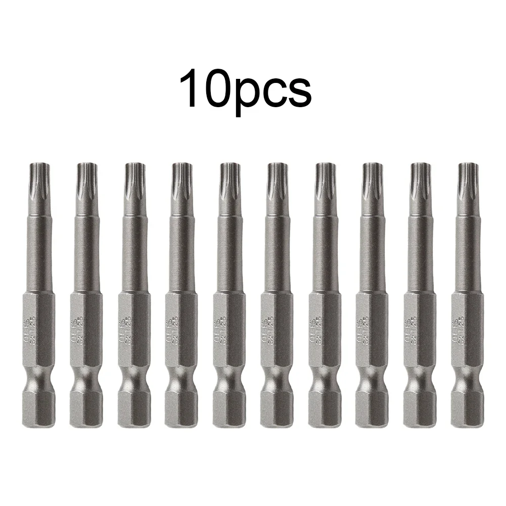 

10Pcs Alloy Steel 50mm Long Torx Screwdriver Bit 6.35mm Hexagon Handle T20 Magnetic Tip Screwdrivers Kit Drill Bit Hand Tools