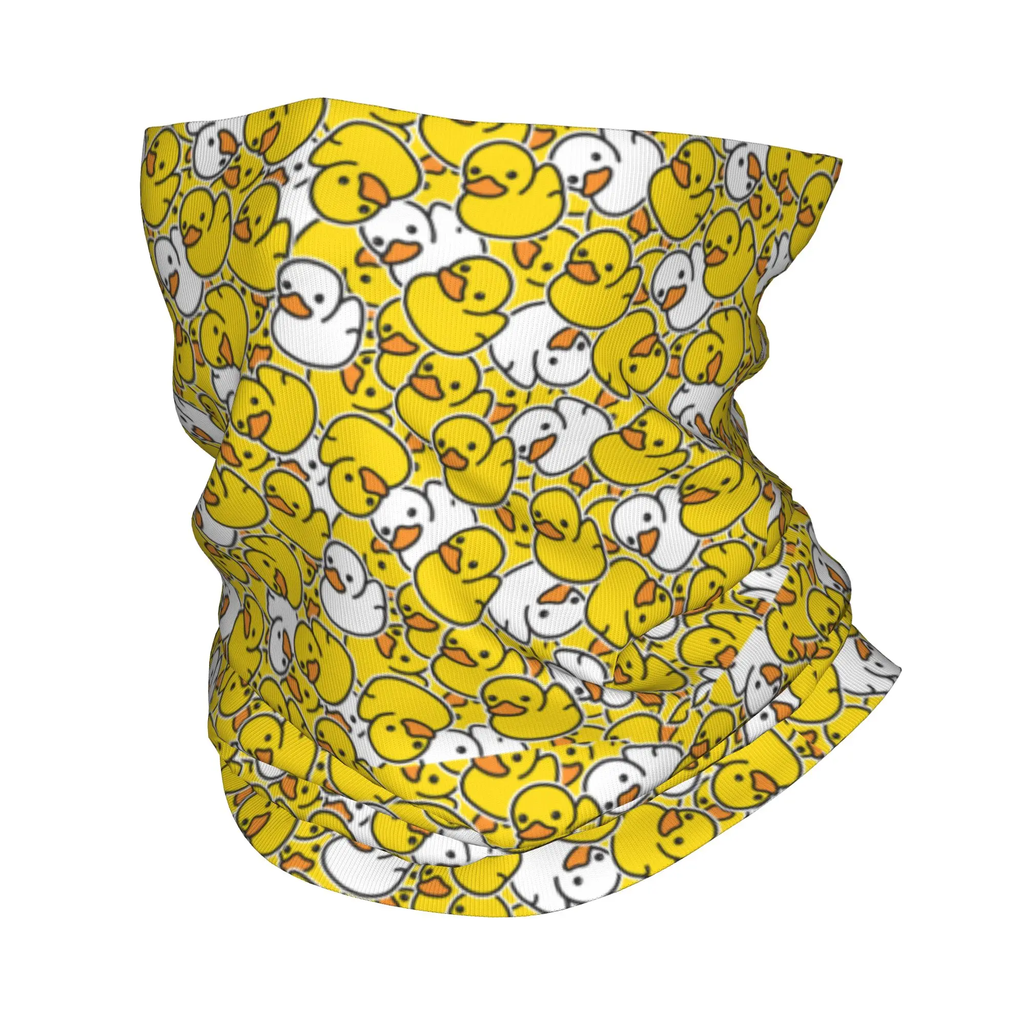 Custom Cartoon Classic Rubber Duck Bandana Winter Neck Warmer Men Windproof Wrap Face Scarf for Ski Gaiter Headband
