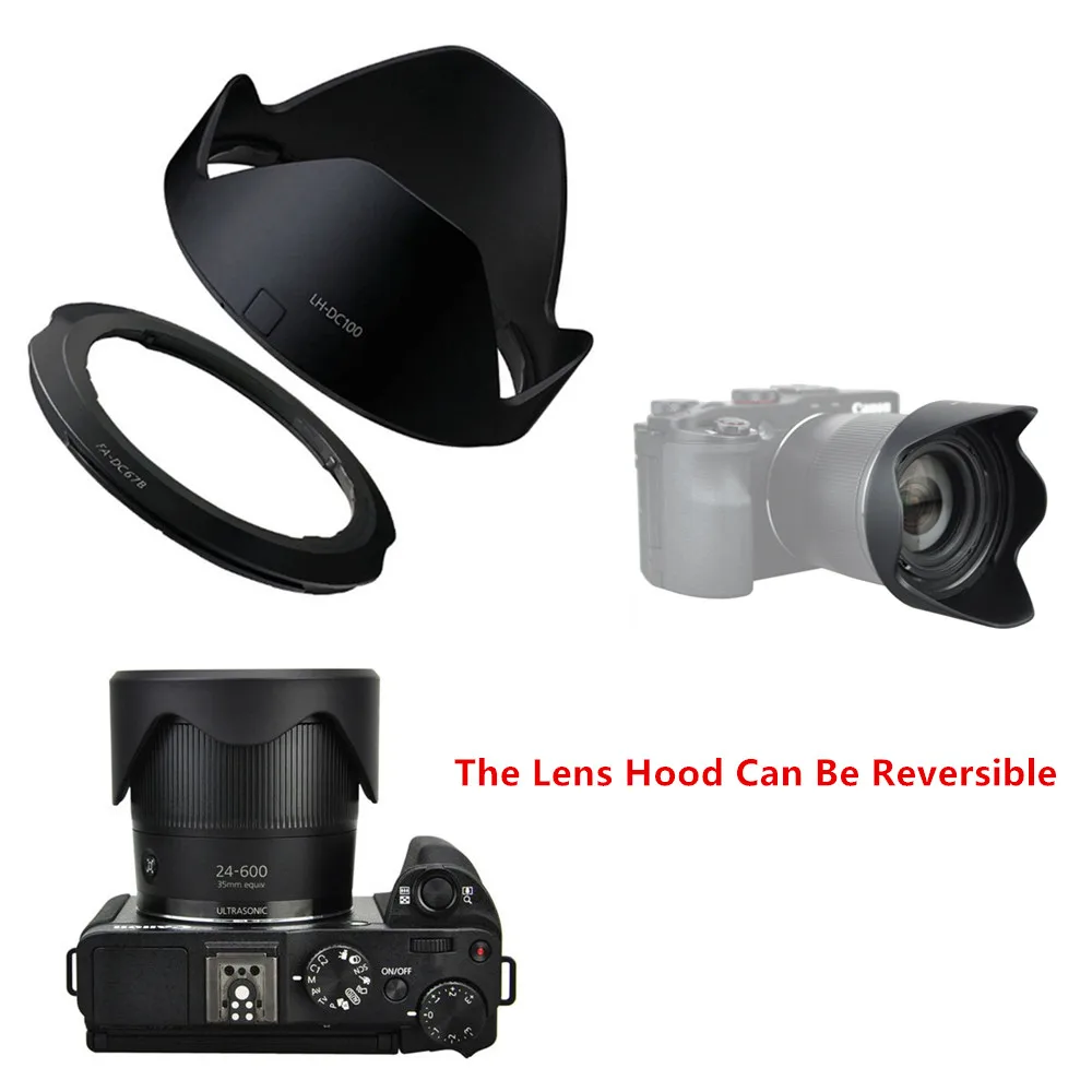 3 in 1 Kit UV Filter & Lens Hood Cap Adapter Ring For Canon Powershot SX70 SX60 SX50 HS G3X Digital Camera 2