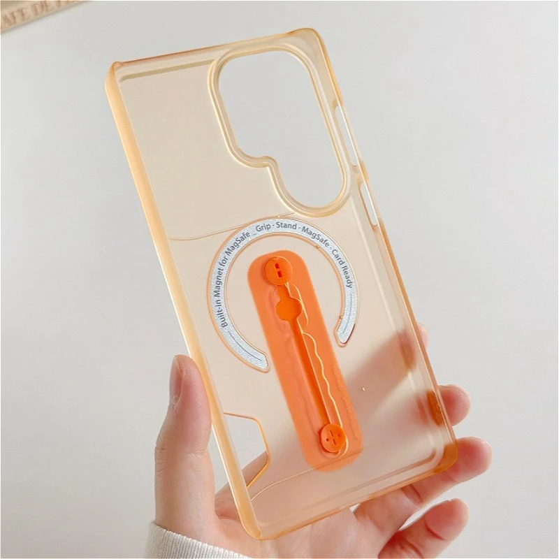 Slim Clear Matte Shockproof Card Slot Case with Ultra Grip & MagSafe Compatible Magnetic Holder