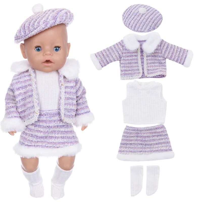 Doll Clothes 43 Cm Baby New Born Doll Hooded Rompers for 18 Inch Americanog Girl Doll Casual Wear