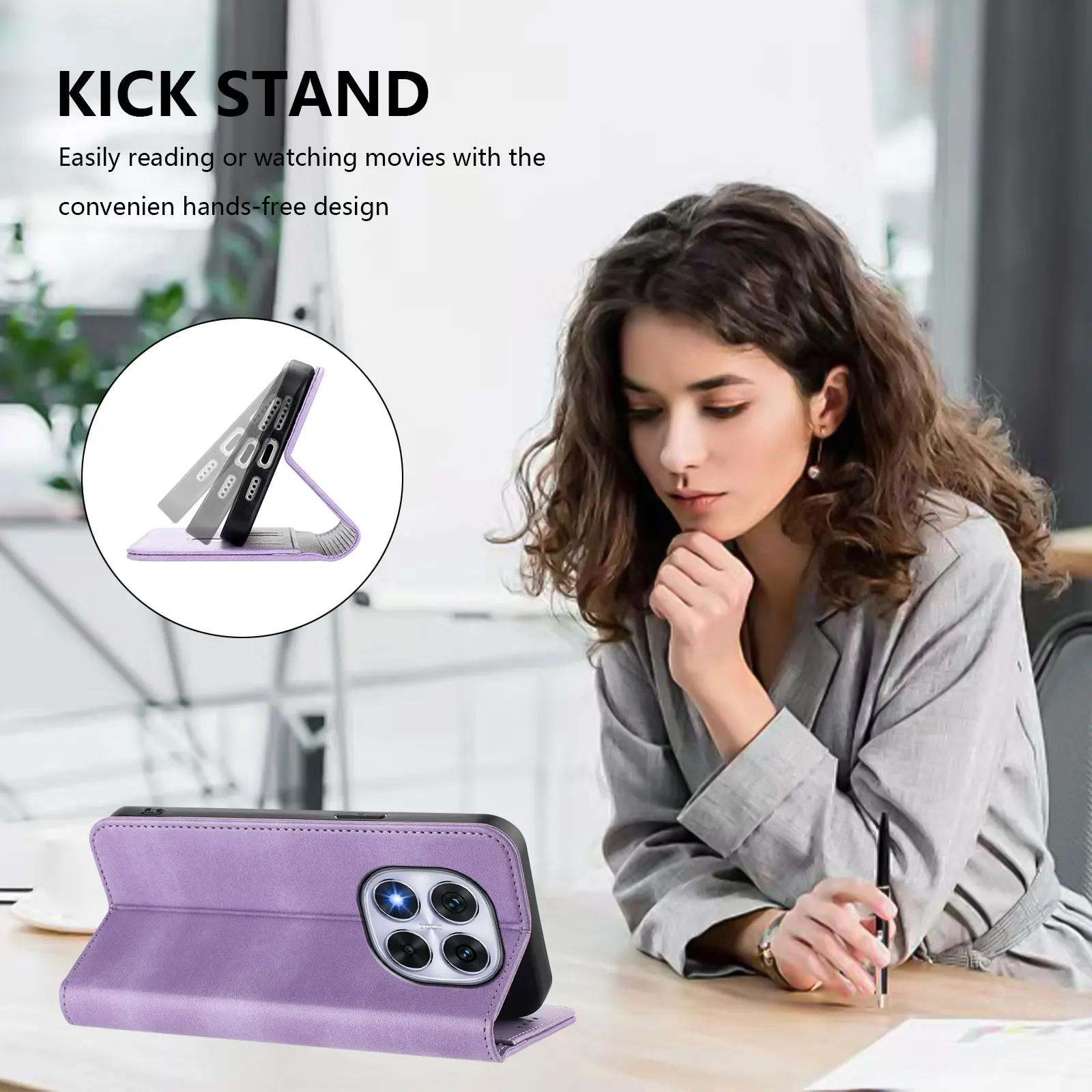 Luxury Magnetic Skin Leather Phone Case Wallet with Flip Cover and Stand Function