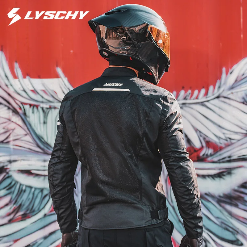 LYSCHY 남성용 여름 통기성 메쉬 라이딩 탑 천, 낙하 방지 모토크로스 사이클링 재킷, CE1/2 오토바이 보호 기어, 남아용 신제품