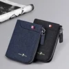 Men Wallet Mens Canvas Multifunctional Vertical Youth Leather Clip Driver's License Case Multi-Card Short Wallet 1