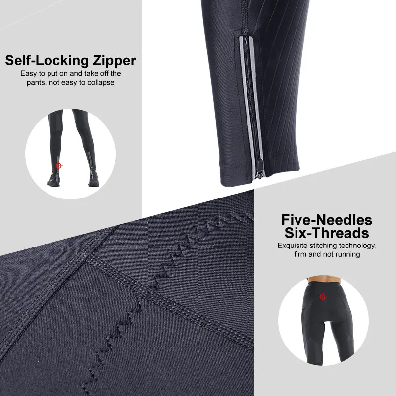 X-TIGER Women's Bicycle Pants Breathable Reflective Bicycle Pants with Zipper Upgrade Pad MTB Mountain Road Tight
