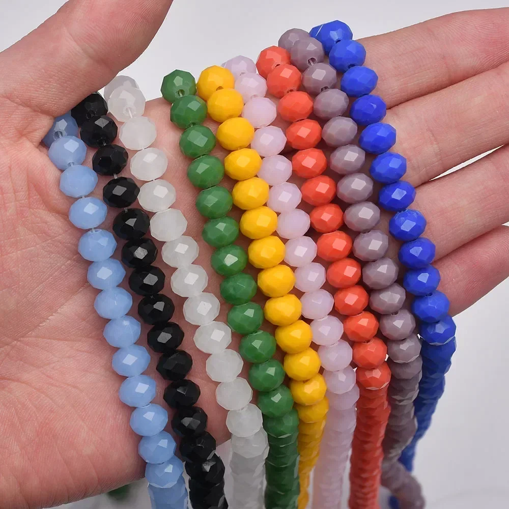 Wholesale 50pcs/Lot Rondelle Austria Crystal Beads Faceted Glass Beads Loose Spacer Beads For Jewelry Making DIY Bracelet  4*6mm