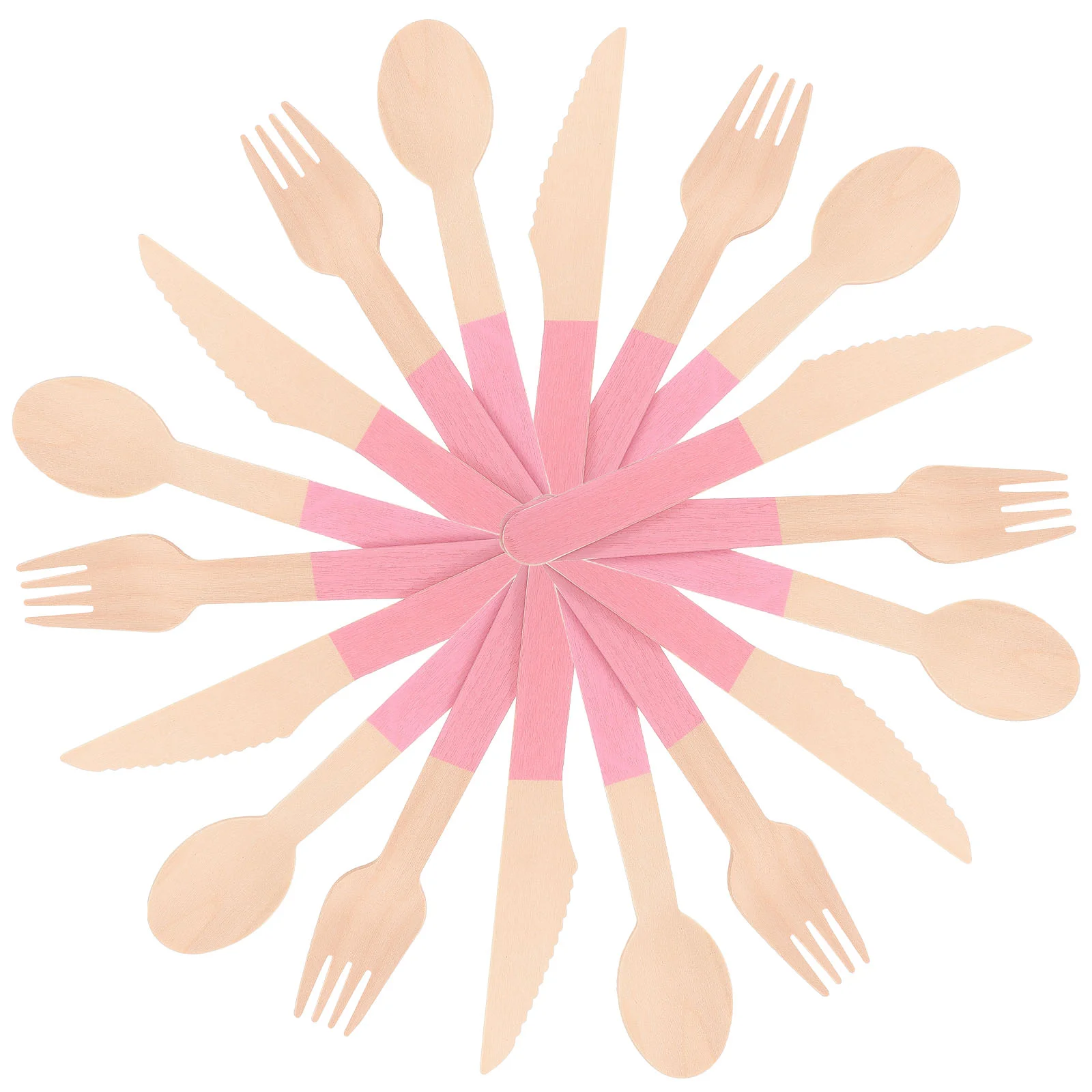 24pcs Disposable Wooden Cutlery Utensils Knives Forks and Spoons for Baby Shower Birthday Party wood untensils