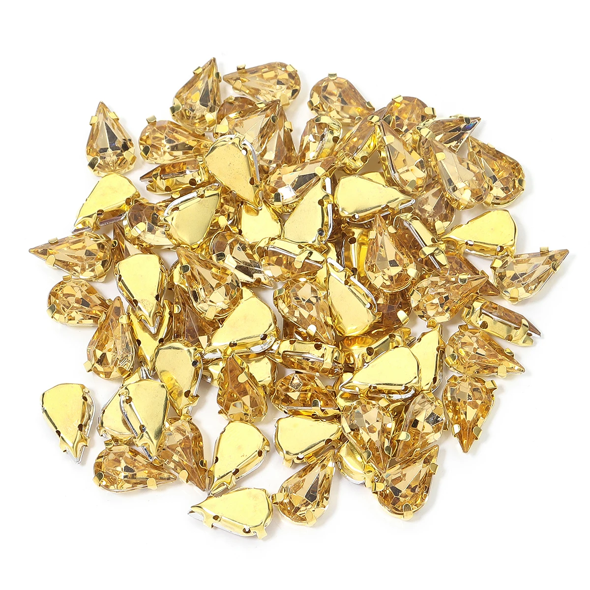 50 stücke Wasser Tropfen Klaue Strass Edelstahl Gold Unten Acryl Spitzen Klaue Bohrer Für DIY Kleidung Kopfbedeckungen Schmuck Dekor – Detail 12