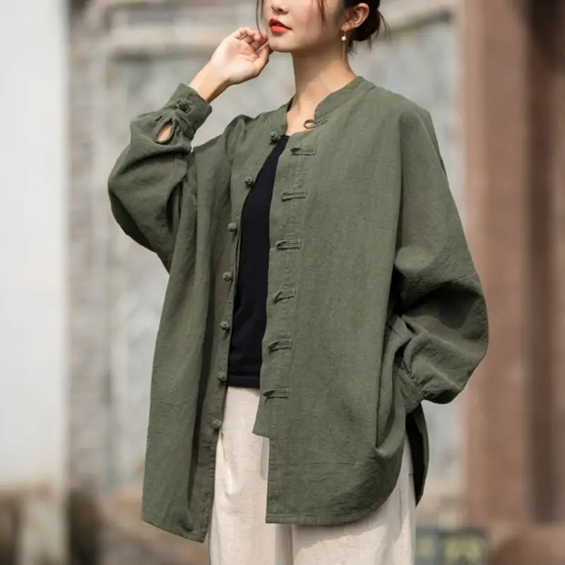 Chinese Style Harakuju Women Cardigan Summer Female Thin Tang Suit China Tops Loose Casual Vintage Shirt Hanfu Clothing Hanfu jacket