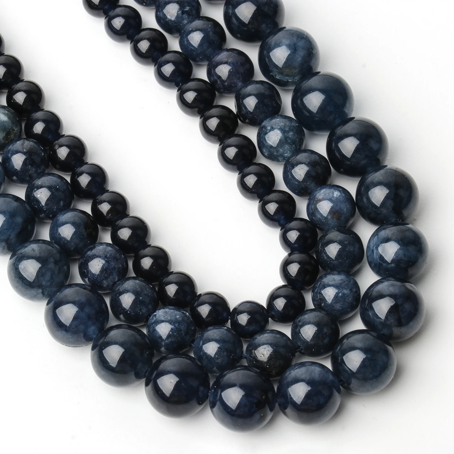 

6/8/10mm Wholesale Sapphire Round Shape Loose Spacer Beads Charms For Jewelry Making DIY Bracelet Necklace Findings 15''