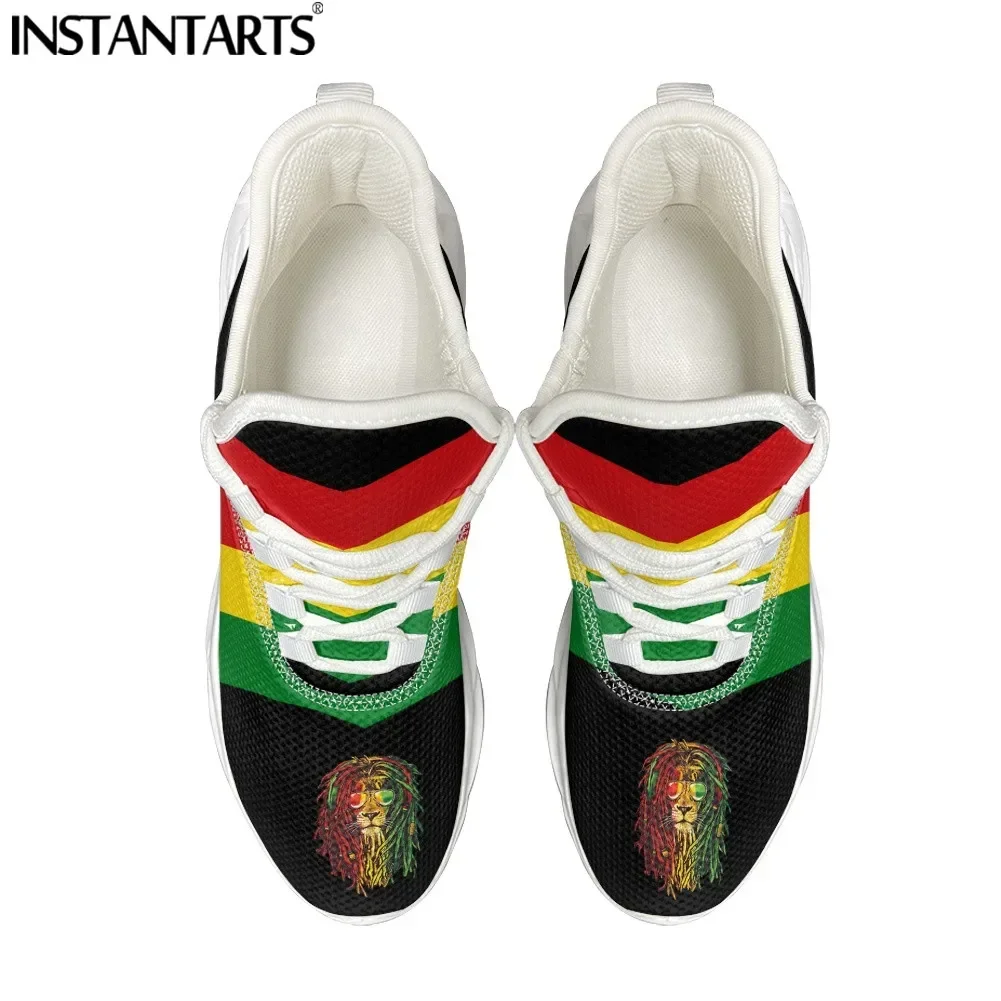 Jamaica Flag Print Female Flat Shoes Comfortable Sneakers For Women Lace Up Footwear Flex Control Zapatillas Mujer