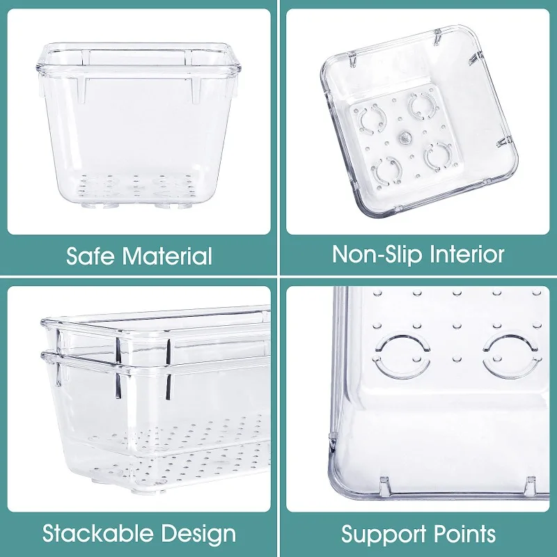 Clear Drawer Organizers Plastic Makeup Dividers Storage Box Dresser Office Desk Drawer Separator Cosmetic Kitchen Home Organizer