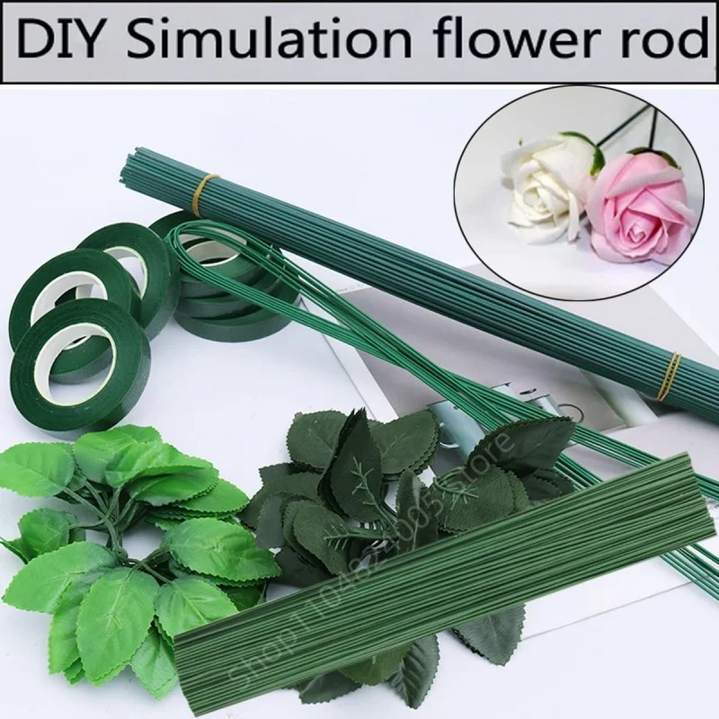5-50Pcs 2mm Green Floral Wire Stems for Florist Flower Arrangement 30 40cm DIY Wedding Handmade Material Decor Accessoies