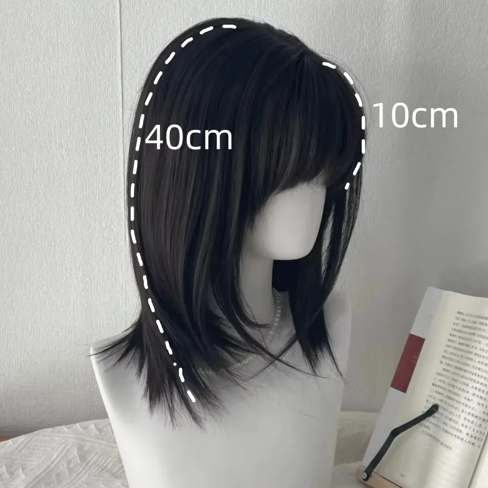 Y2K شعر مستعار للنساء أسود متوسط طويل مستقيم الشعر...
