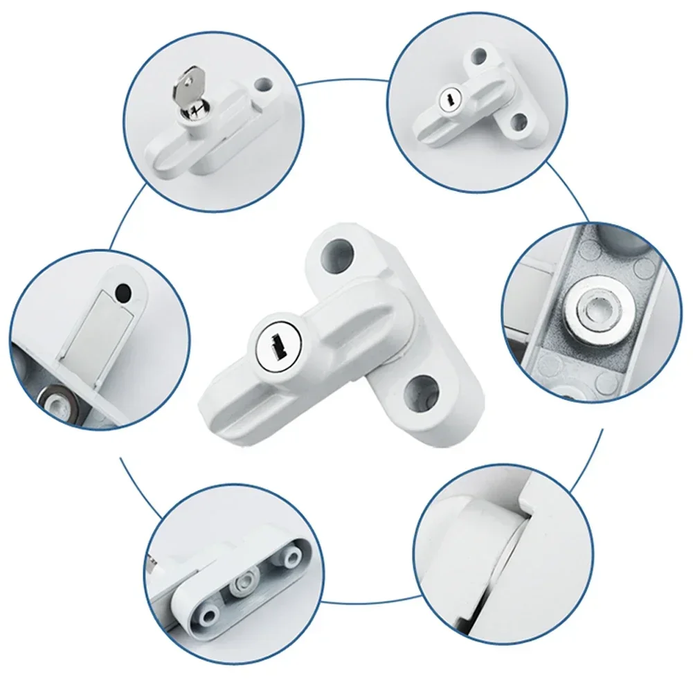 T-lock Flat Open Doors-Windows Locks Safety Window Door Lock Sash Jammer Security Restrictor Lock With Key