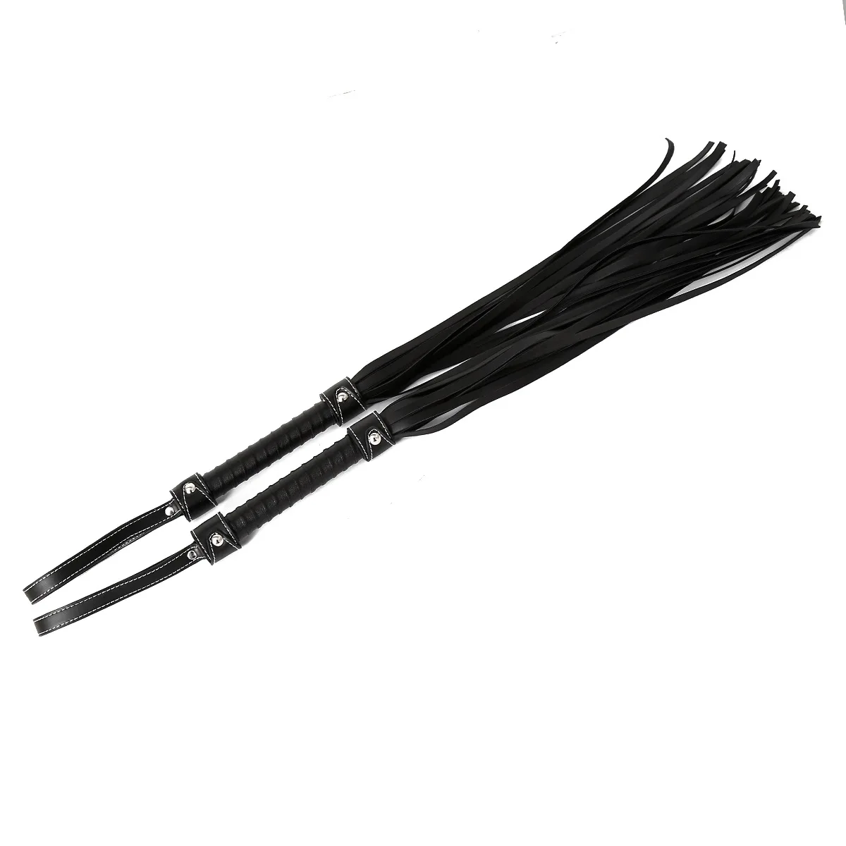 PU Leather Tassel Horse Whip 77CM for Horse Training, PU Leather Handle with Wrist Strap