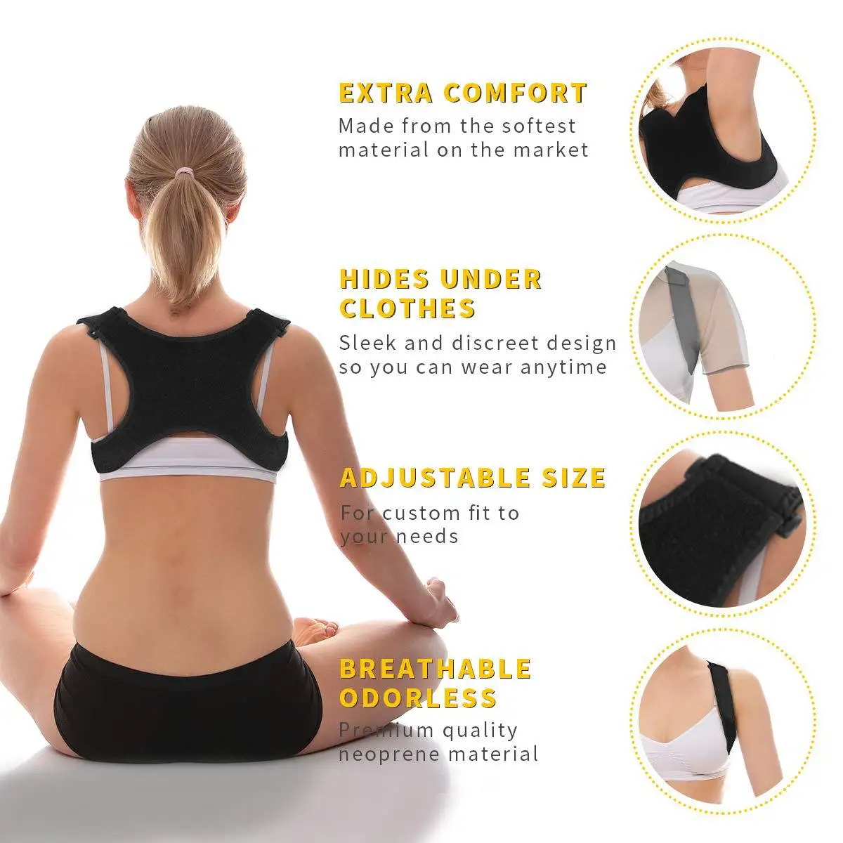 Anti-Hunchback Corrector For Improving Posture Reducing Hunchback Lightweight Back Support Back Sitting Correction Belt