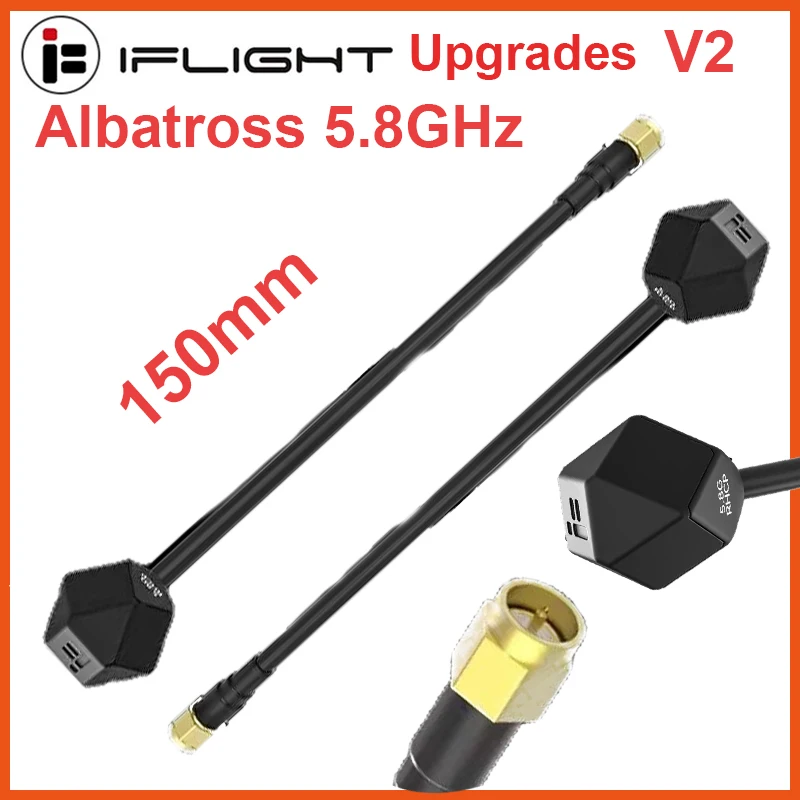 

IFlight Albatross 5.8GHz V2 3Dbi 5000-6000MHz 150mm RHCP / LHCP RP-SMA / SMA FPV antenna for FPV Drone part