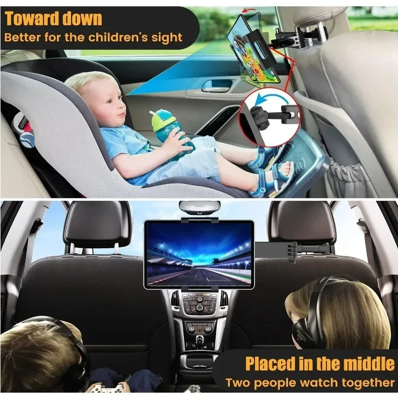 Car Tablet Holder, Headrest Tablet Mount Headrest Stand Cradle Compatible With Devices For IPad Air Mini, Other 4.7-12.9" Cell - 6