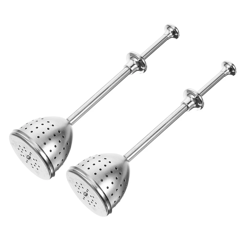 

2 Pcs Stainless Steel Tea Maker Leaf Strainer Strainers & Filters Telescopic for Diffusers Loose 304 Infusers Reusable Steeper