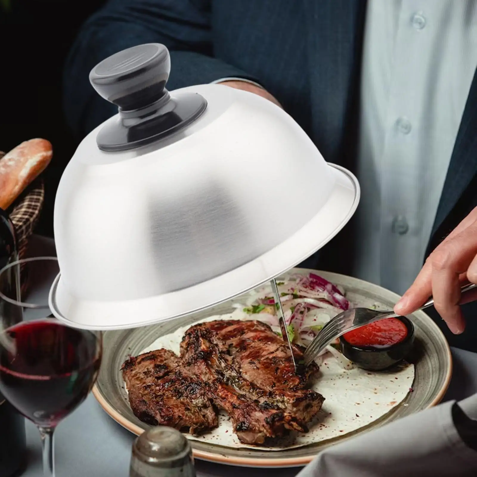 Universal Frying Pan Covers Round Pot Lids Cover Burger Cover Cheese Melting Dome for Cookware Sandwiches Steak Barbecue Burgers silicone covers glass pot lid silicone pot lid glass lid wooden pot lid pot pan protectors burger cover grill dome cover