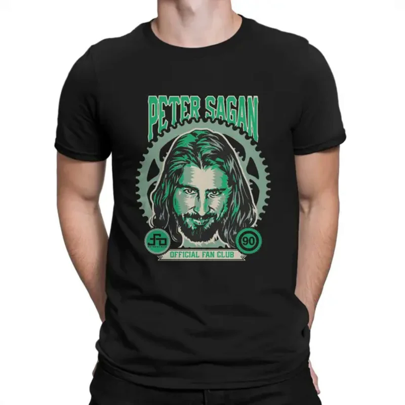 Men Peter Sagan Fan Club T Shirts Peter Sagan Driver Pure Cotton Tops Crazy Short Sleeve Round Neck Tees Party T-Shirts