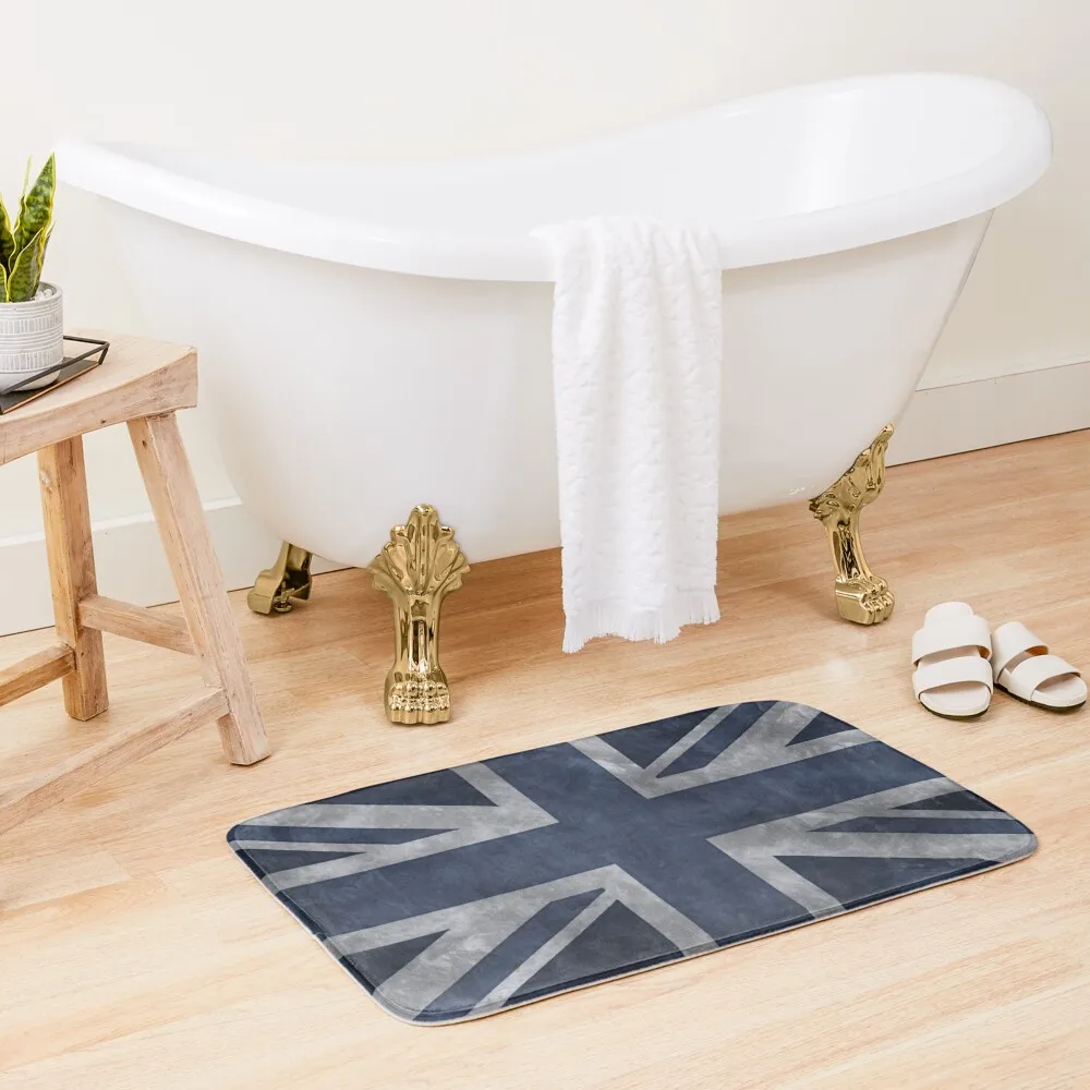 

Blue Distressed Union Jack Bath Mat Anti-Slip Bathtub Mat Carpets For Bathroom