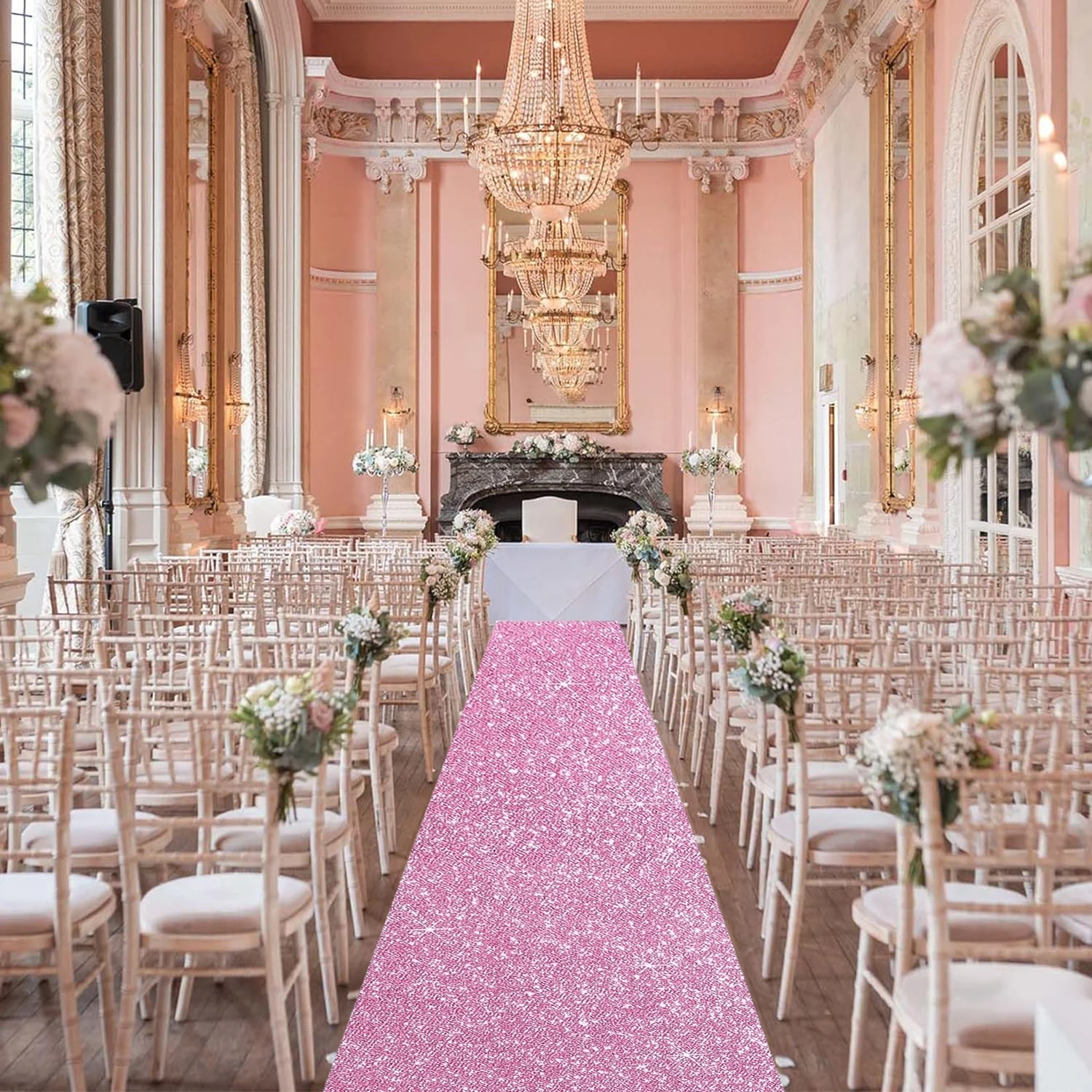 Sparkling pink large carpet non slip washable perfect for wedding aisles parties holiday decorations and home decor wedding carpet