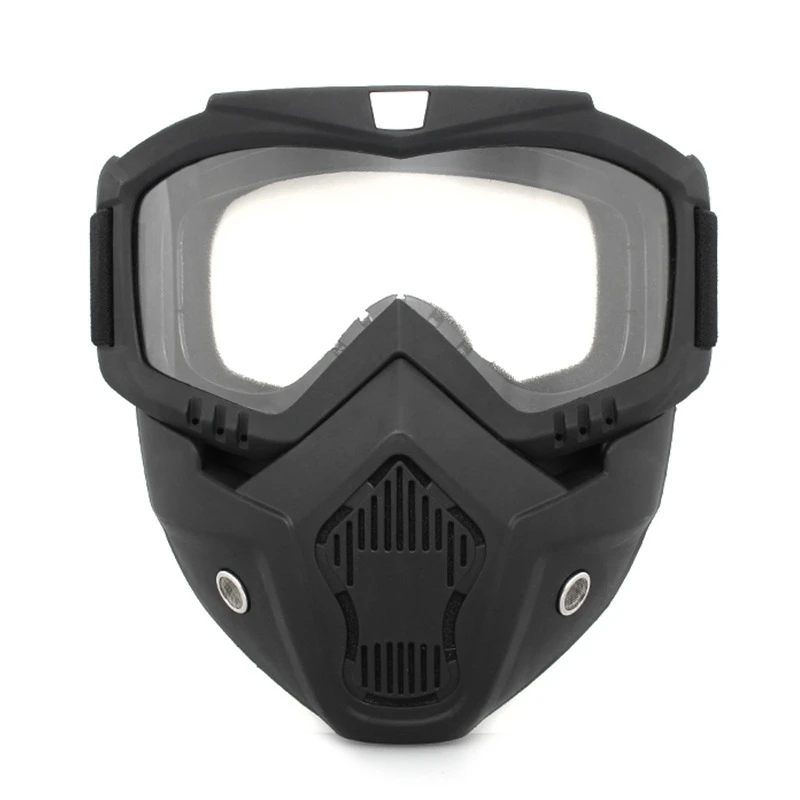 

Retro Motorcycle Goggles with Removable Face Mask for Motorcycle Dirtbike Airsoft Mask Windproof Anti-Fog Safety Goggles Mask