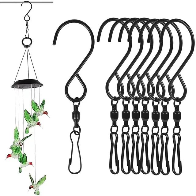 Clips à crochets pivotants pour suspendre des fileurs à vent, carillons éoliens, torsions en cristal, outils de fête, cuisine, chambre à coucher, crochets rotatifs en S, 8 pièces 1